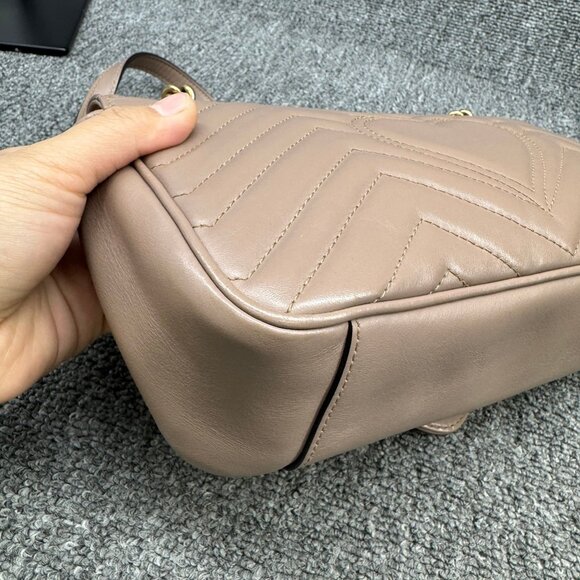 Gucci Marmont Small Brown Leather Crossbody Bag fbcco999-102225 - Picture 12 of 15